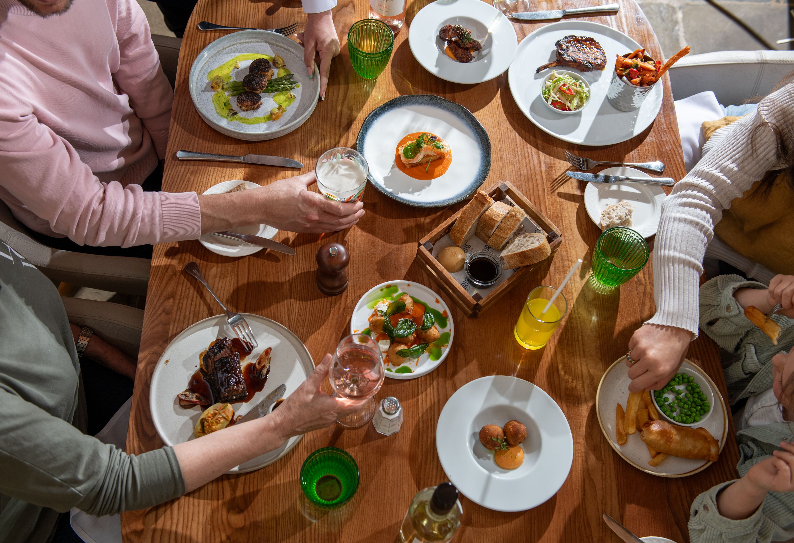 Family having meal Aztec Hotel