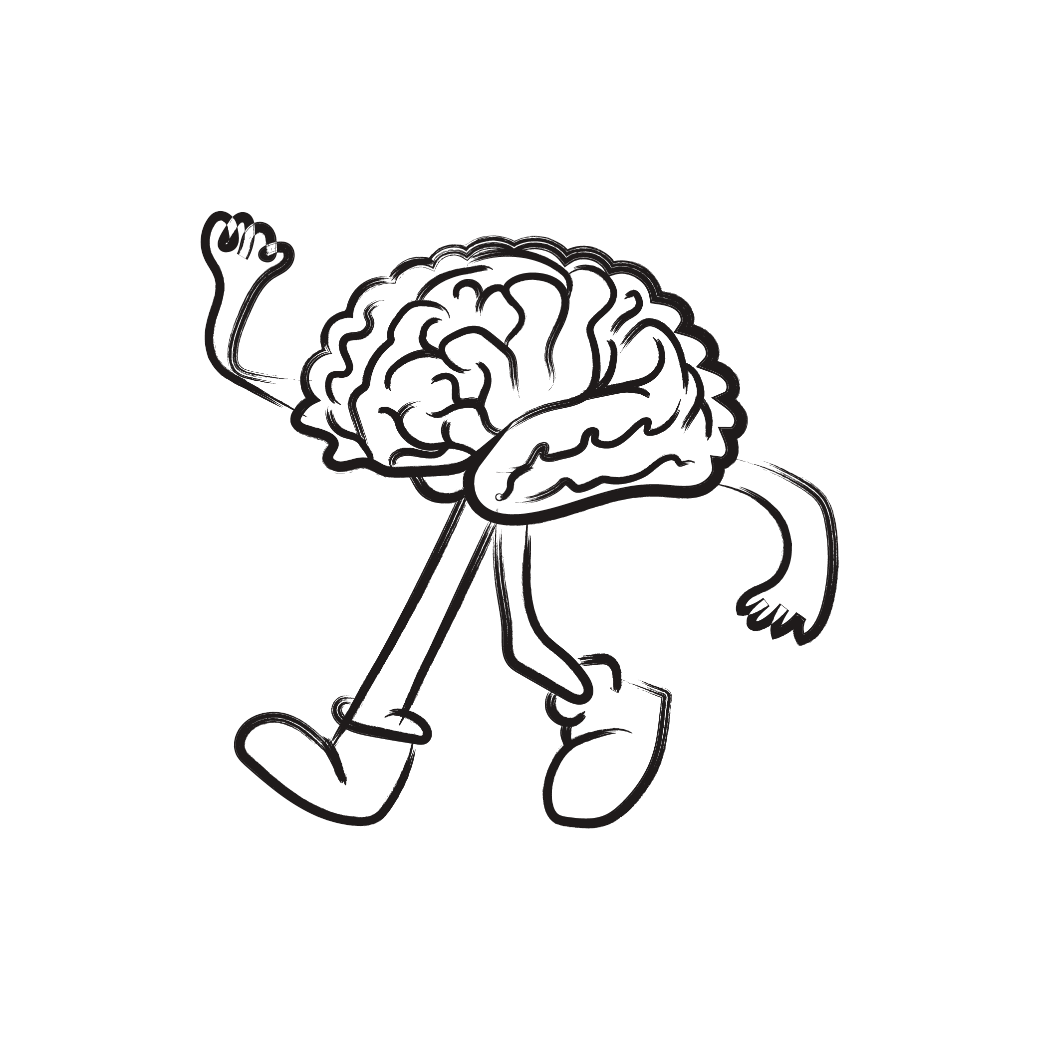 Illustration of walking brain